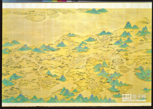 臺北故宮所藏《京杭運河圖》結合傳統山水畫法與寫實的觀測視角。(圖自臺灣“中時電子報”)